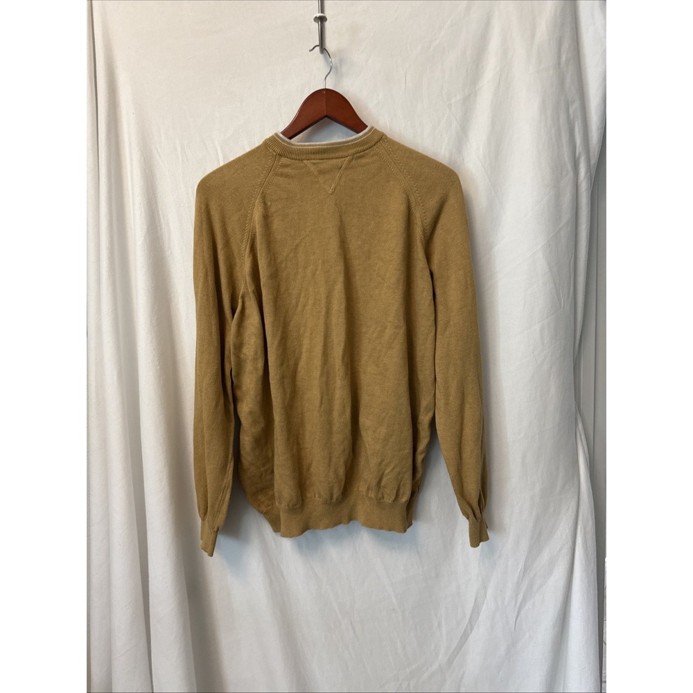 Valda by Toscano Made in Italy Mens XL Gold Cotton Rayon Crewneck Knit Sweater
